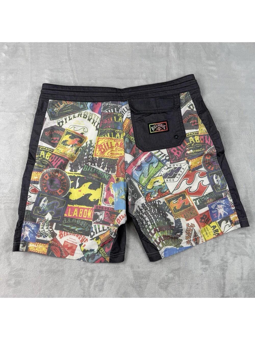 VTG Billabong Recycler Series Board Shorts Graphic Surf Skate Mens 33 Y2K Skater